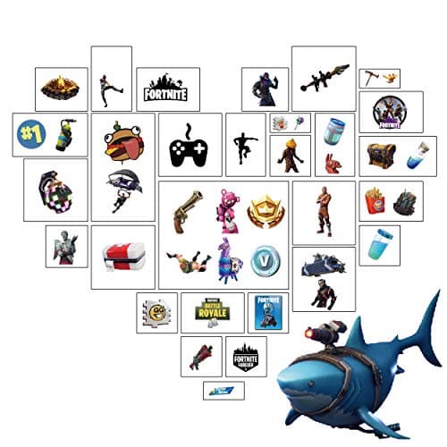 10 Sheets 52 Temporary Tattoos - Battle Royale Characters - Party Supplies - Birthday Gifts For Kids - Safe - Non-Toxic - Kid Friendly