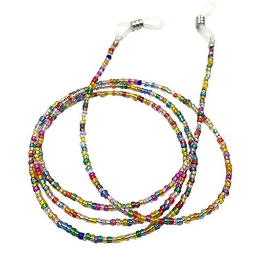 PINKSEEEyeglass Chain Beaded Reading Glasses Lanyard Retainer Strap Sunglasses Holder
