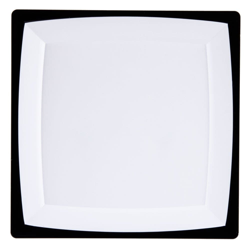Milan Tuxedo 9-1/4 inch Square Plastic Plates