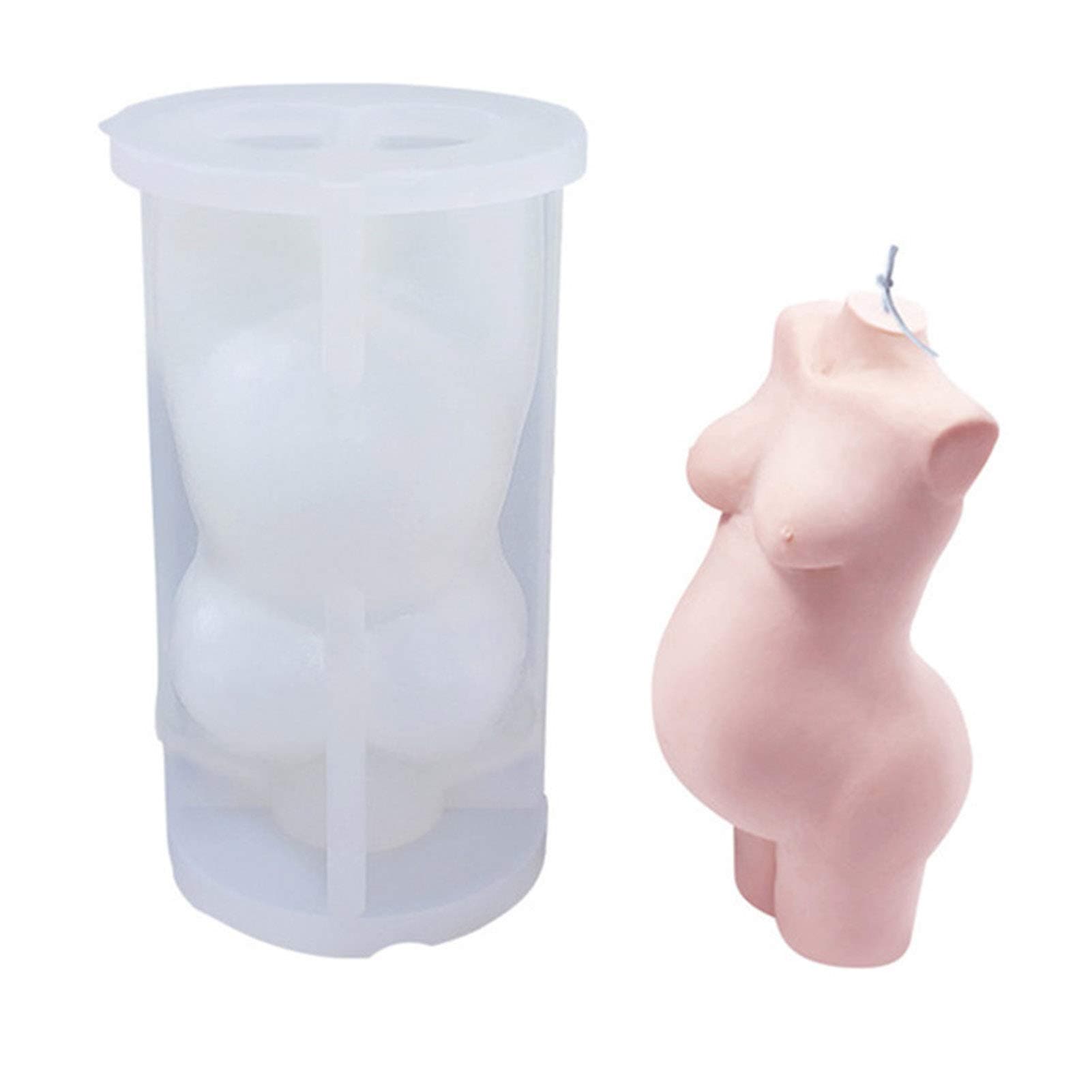 EORTA 3D Human Body Candle Mold Silicone Art Female/Pregnant Woman Model Sculpture Epoxy Casting Mold for Crafts DIY Beeswax Bath Bomb Soap Wax Epoxy, 4.2x2.4 Inch