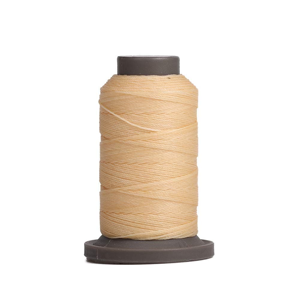 WUTA Round Waxed Thread Special Design for Leather Hand Sewing Leather Thread Wax String Polyester Cord Leather Craft Stitching Bookbind (Lvory, 0.45mm, 131Yards)