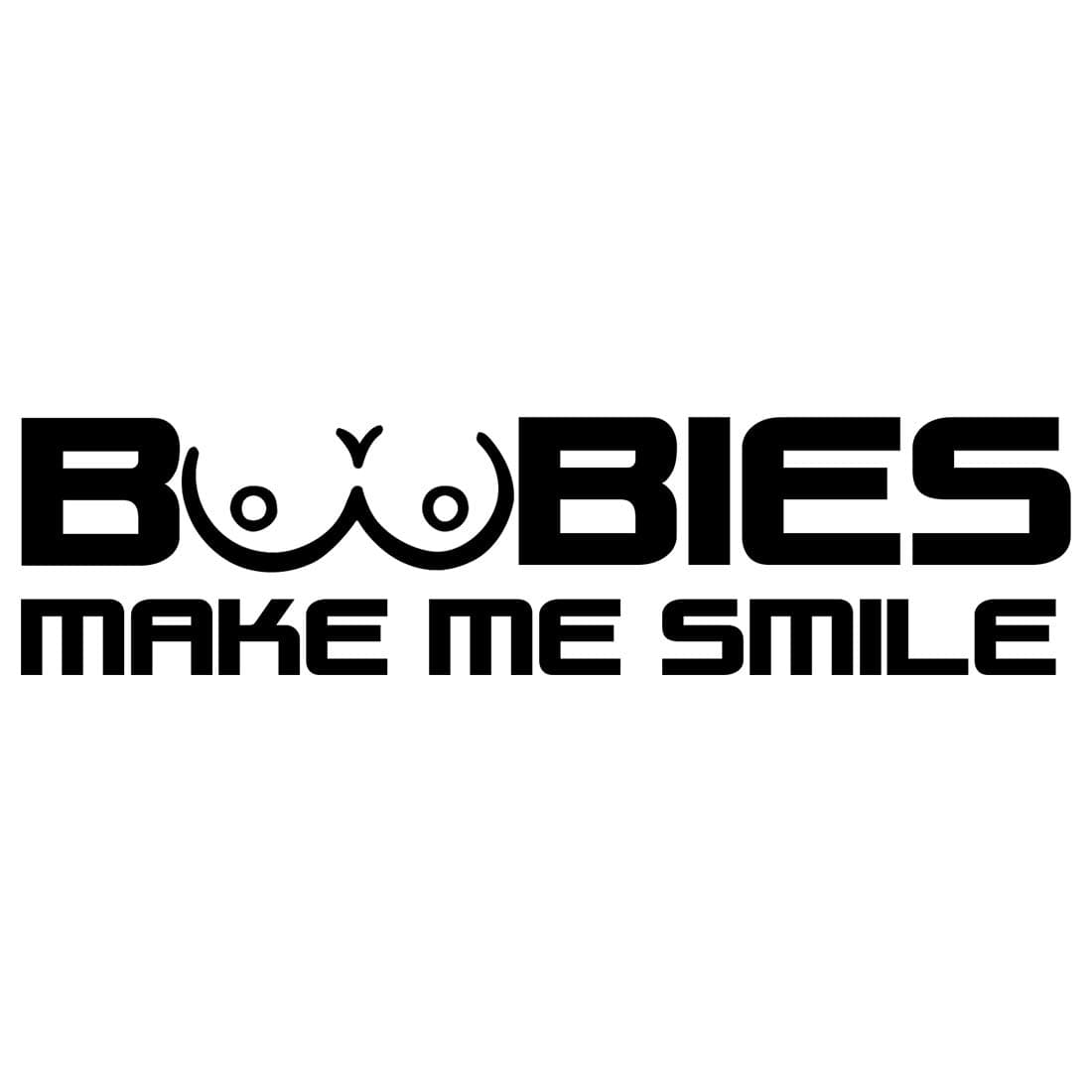 Boobies Make Me Smile Rude Funny Symbol Funny Bumper Sticker Car Van Bike Sticker Decal Free P&P