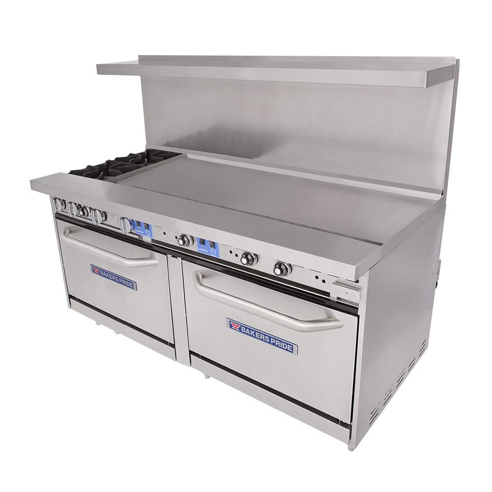 Bakers Pride 2 Burner 60" Griddle 72" Range 72-BP-2B-G60-S30