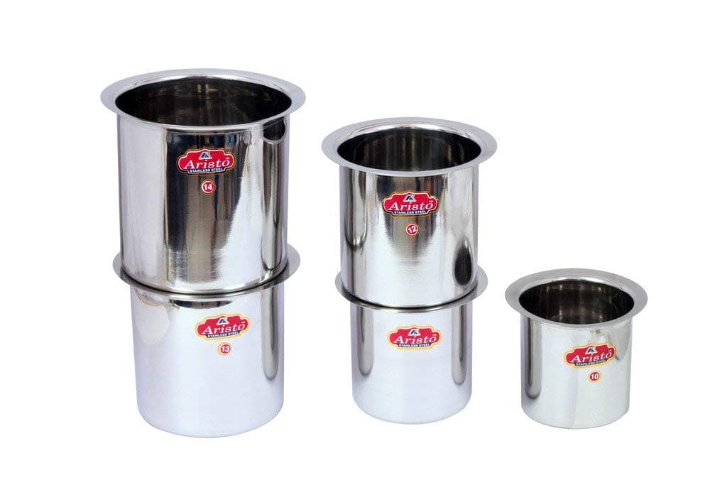 Aristo Stainless Steel Stainless Steel Milk Pot Set (880, 1250, 1600,2200,2800 Mililiters) Silver