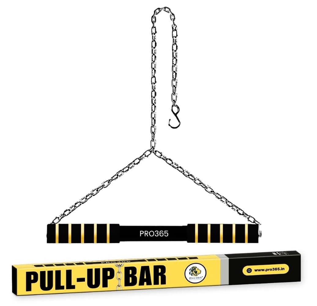 Rotational Chin Up Bar SS Compound Material | Monkey Bar | Safe Cushioned Hand Grips | In Room Kids Hanging Rod | Height Growth | Heavy Duty Chain | Home Gym Equipment| 1 Year Brand Warranty