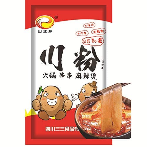 Sichuan Specialty Hotpot Potato Wide Noodles,1 Pack/8.46 Ounces Sweet Potato Noodles, Sweet Potato Starch Crystal Vermicelli 四川火锅 川粉 宽粉 红薯粉条火锅粉 食材