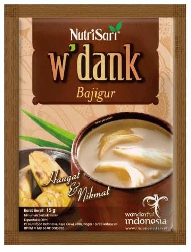 Nutrisari W'dank "Bajigur", Powder Instant Drink From Origin Fabric in Indonesia, True of Indonesia Traditional Drink, 30 Sachet (Not in Bag)