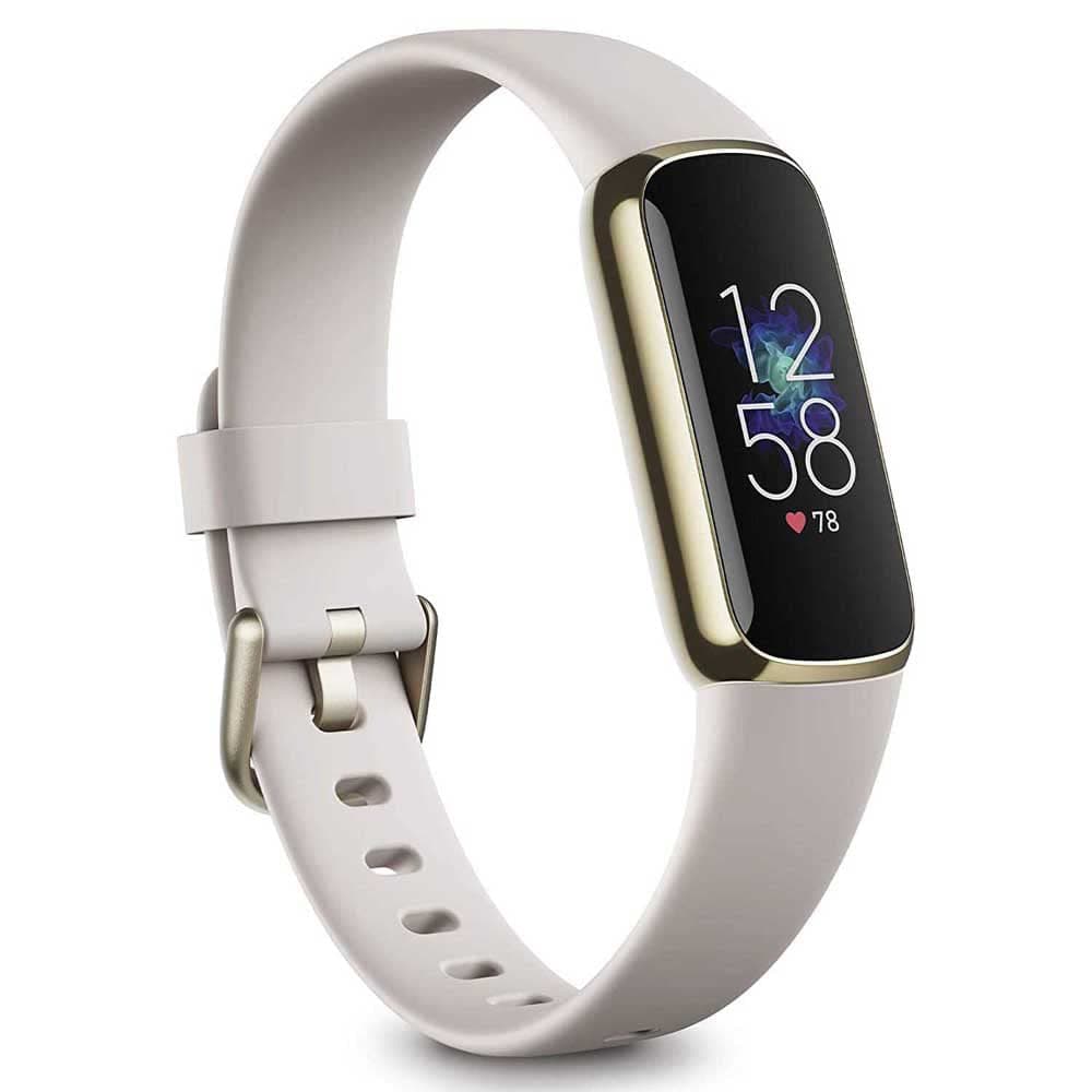 Fitbit Luxe Fitness And Wellness Tracker With Stress Management, Sleep Tracking And 24/7 Heart Rate, Lunar White/Soft Gold Stainless Steel, One Size, S & L Bands Included