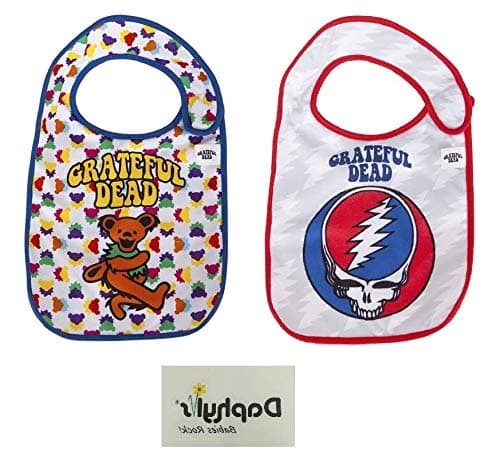 Grateful Dead Extra Soft Baby Bibs 2 Pack by Daphyl's w Daphyls Babies Rock Temporary Tattoo
