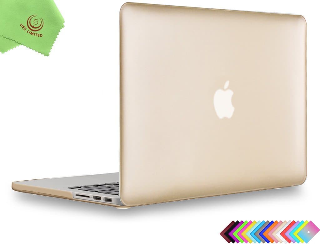 UESWILL Luxury Gold Matte Hard Case Compatible with MacBook Pro (Retina, 13 inch, Early 2015/2014/2013/Late 2012), Model A1502/A1425,No USB-C, No CD-ROM, Gold