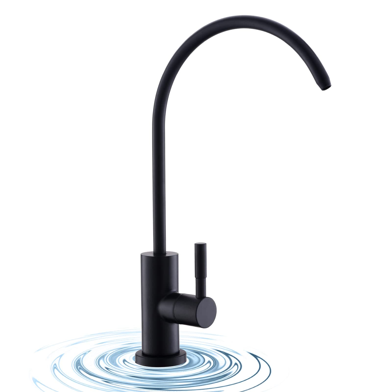 WEWE Matte Black Drinking Water Faucet Non Air Gap Stainless Steel Filtered Faucet for Kitchen Sink Reverse Osmosis System