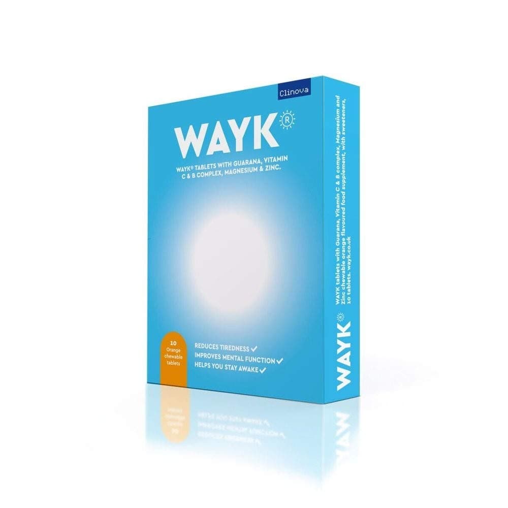 WAYK Energy & Alertness (10 Orange Flavoured Tablets) - Improves Mental Function, Increases Alertness & Reduces Tiredness