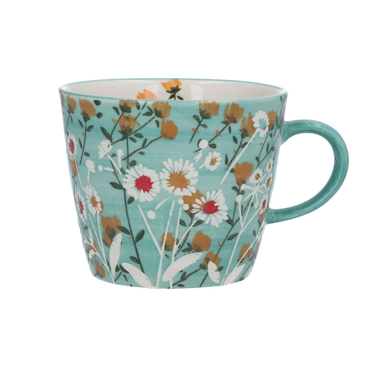 Gisela Graham Blue Ceramic Mug with Daisy Design