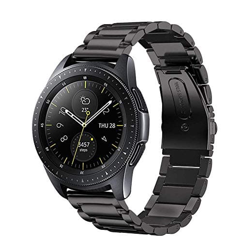 V-MORO Compatible with Galaxy Watch Active 2 44mm Strap, 20mm Solid Stainless Steel Strap for Galaxy Watch 42mm/Samsung Galaxy Watch Active 40mm Smartwatch