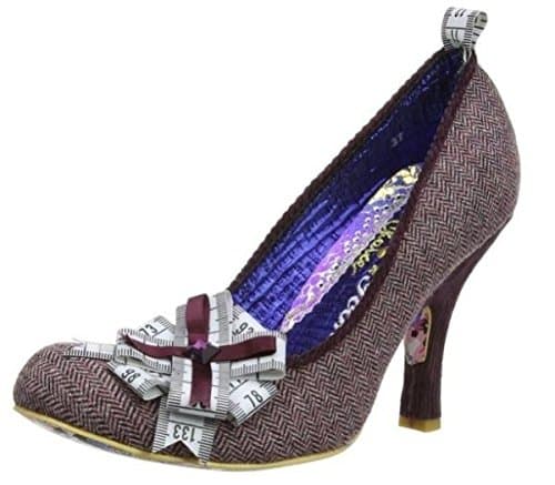 Irregular Choice Tape Tastic Purple Cream Fabric New Womens Court Shoes Heels