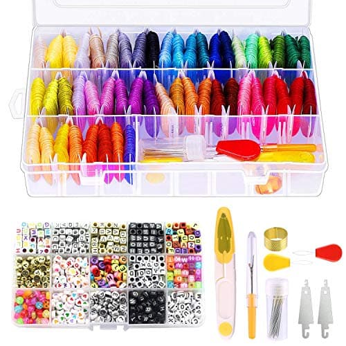 Embroidery Starter Kit (Cactus) with Partten,Handmade Cross Stitch Kit Including Embroidery Cloth with Color Pattern, Bamboo Embroidery Hoop,Wood Stand, Color Threads, and Tools Kit