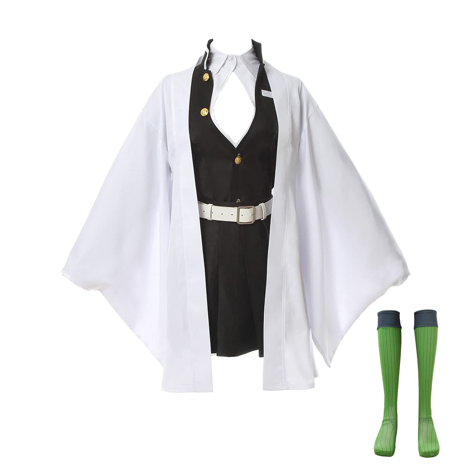 CR ROLECOS Mitsuri Cosplay for Demon Slayer Mitsuri Full Set Tomioka Giyuu Costume Giyuu Anime Outfit for Halloween