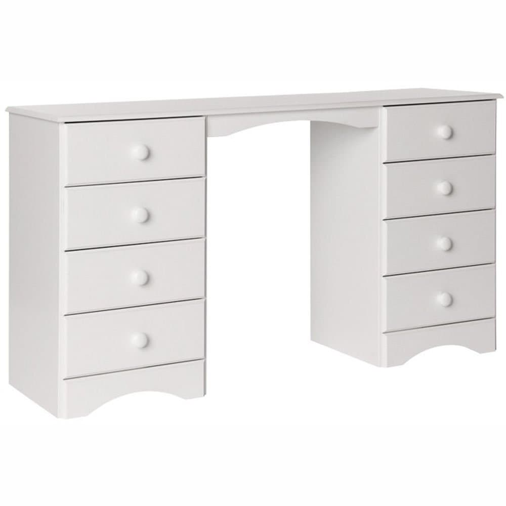 Danish Double Dressing Table, White