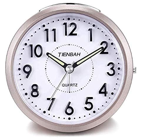 Yadelai Bedside Alarm Clock,Sale Clearance Promotion Small Lightweight Travel Quartz Alarm Clock,Silent NonTicking Analog Alarm Clock with Snooze and Light,Ascending Sound Alarm,Easy to Set