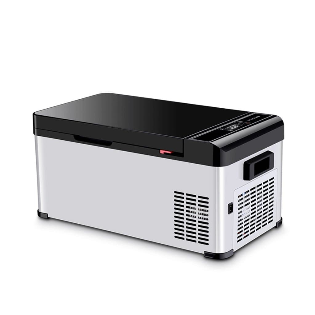 QIHANGCHEPIN DC 12V/24V/220V18L Portable Mute Design Dual-Core Mini Automatic Refrigerator Truck Household Refrigerator Travel Car Refrigerator Mobile Phone Bluetooth Intelligent Control