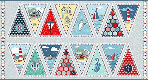 Makower - Sea Breeze - Cotton Fabric Bunting 60cm Panel