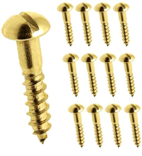 Wood Screws Brass Slotted Round Domed Headed 1/2 x 4 (3mm x 12mm) RH Thread