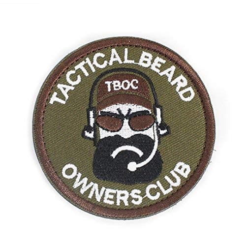 Tactical Military Morale Patch - Voted Best Quality Patches Perfect for Hats, Jackets, Backpacks, and More (Tactical Beard (Brown))