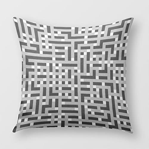 Geometric Pattern In Gray, Black And White. Pillow Cover for Sofa or Bedroom