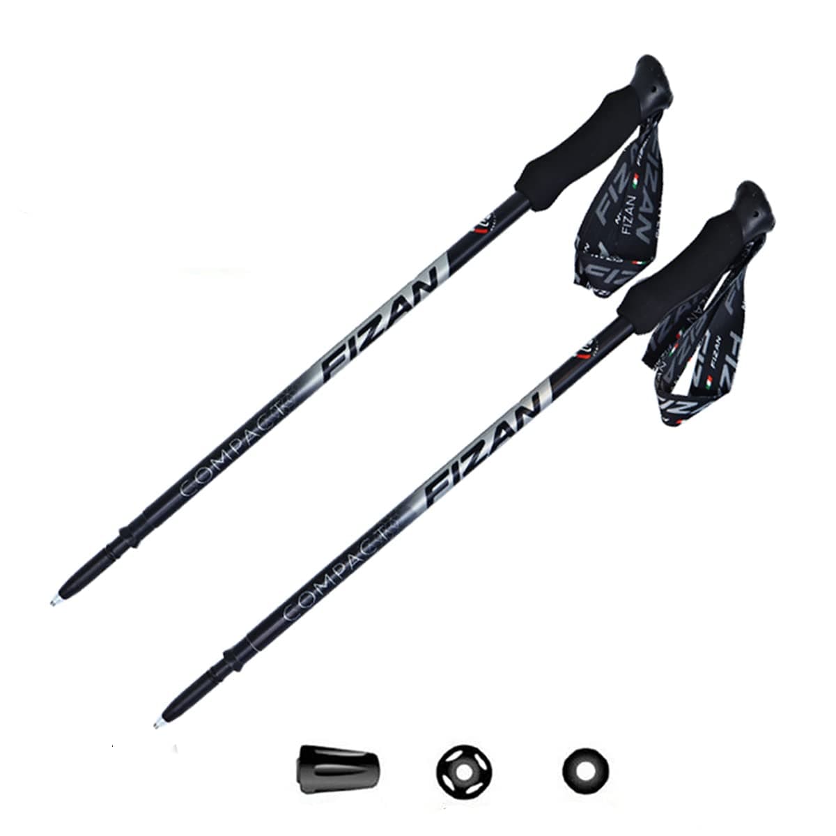 Fizan Compact Unisex Trekking Poles - Adult, Black, One Size