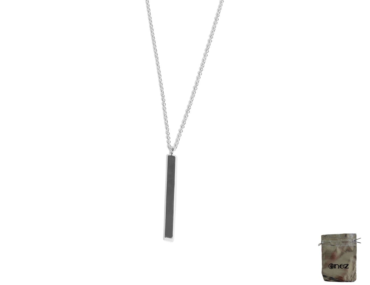 Silver Plated Pendant with 925 Silver-Billet Noble Necklace 46 cm R056