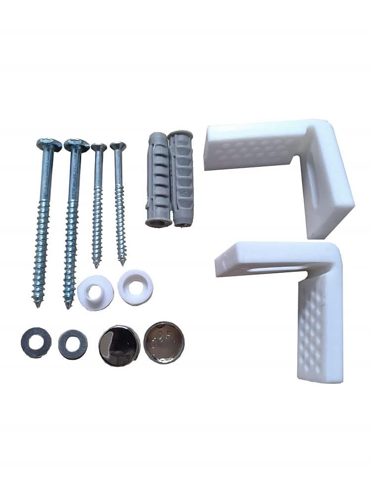 Essentials Angled Floor WC Toilet Pan/Bidet Fixing Bolts, Repair Bracket and Screws Bathroom Fitting Kit