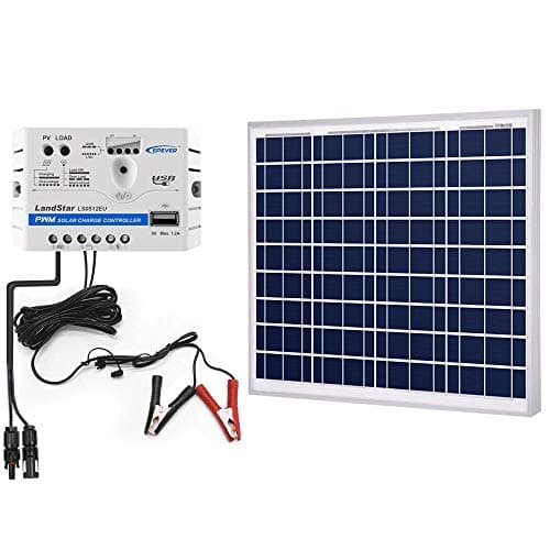 ACOPOWER 50w Watts Solar Charger Kit, 12Volts Polycrystalline Solar Panel & 5A Charge Controller for RV, Boats, Camping; w USB 5V Output as Phone Charger (50w Kit with SAE)