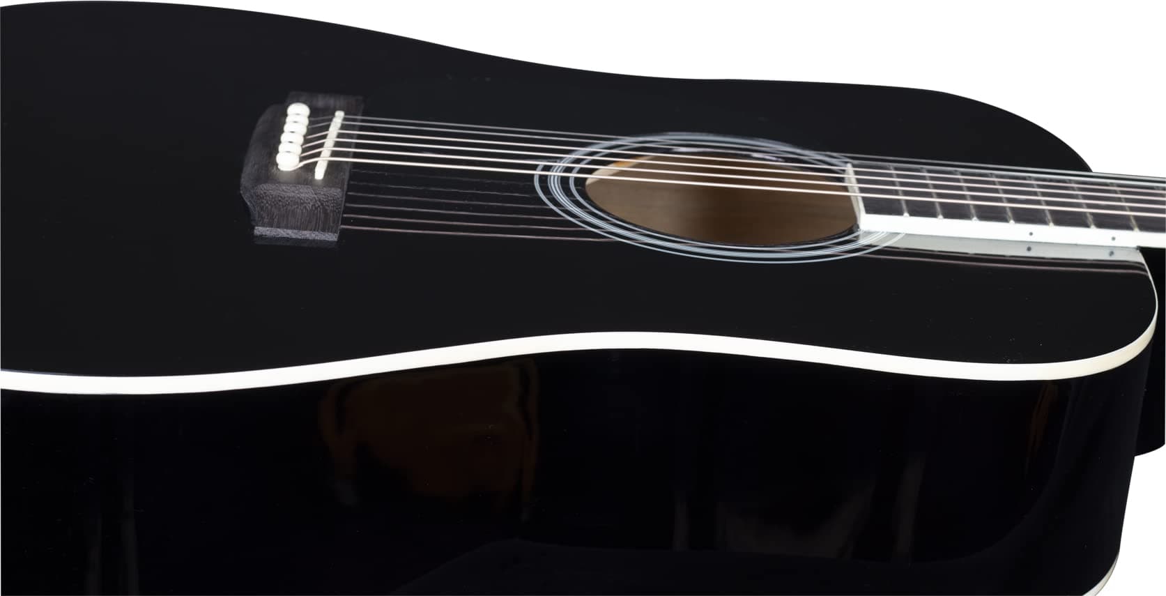 LEFT HANDED Acoustic Guitar Full Size Dreadnought 41 Inch Steel String Package D1 - Includes Everything a Beginner Needs To Get Started Playing Guitar - Black