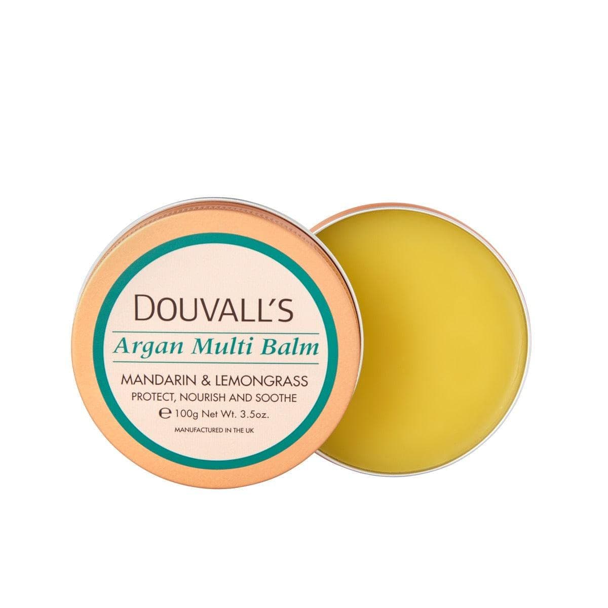 Douvalls Argan Multi Balm 100g | Multi-Use Balm | Natural organic Lip Balm | Protect, Nourish, Soothe and Hydrate Dry cracked Skin, Rough Patches, Dry Lips, Calloused Feet, Cuticles and Sunburn