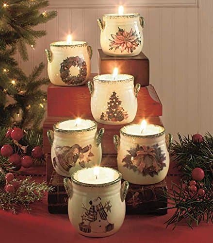Sets of 6 Christmas Tea Light Crocks
