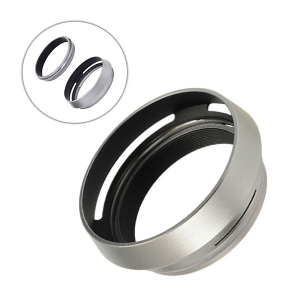 HomyWordSilver 2in1 Metal Lens Hood Shade with 49mm Filter Adapter Ring Set for Fujifilm FinePix X100F X100S X100T X100 X70 Camera, Replaces Fujifilm LH-X100 Lens Hood & Fuji AR-X100