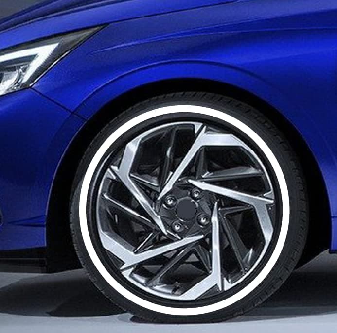 Motorik ARC Rubber Permanent Tyre Sticker Lettering Kit for 15 16 17 Inch Alloy (White Full Circle)