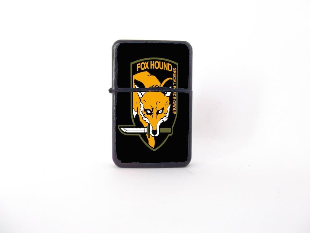 Metal Gear Solid lighter, fox hound lighter, MGS lighter, video game lighter, Metal Gear Solid fan art, gamer lighter, groomsman gift, ps