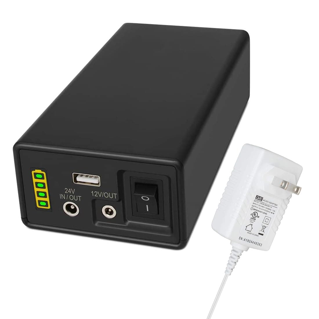 Talentcell 12/24V Lithium ion Battery Pack PB240B2, Rechargeable 35000mAh 129.5Wh Li-ion Batteries with DC 24/12 Volt and 5V USB Output for LED Light Strip, CCTV Camera, Smartphone and More