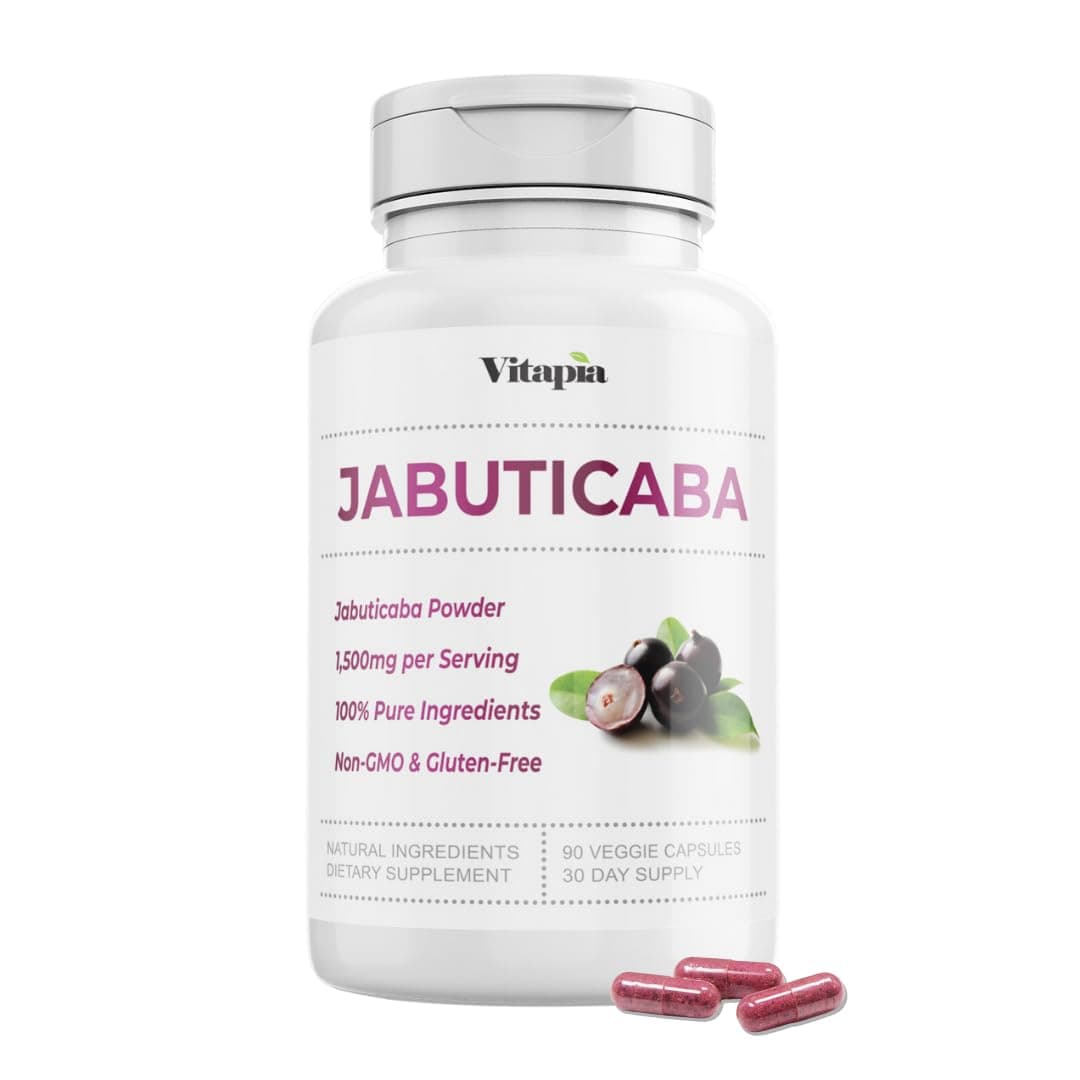- Vitapia Jabuticaba Fruit Powder Supplement for Antioxidant, Better Lung Health, Digestion, Immune Support - 1500mg Per Serving - 90 Vegan Capsules, Non-GMO, Gluten-Free