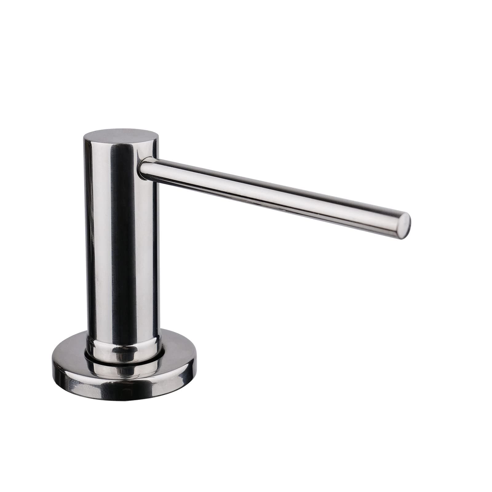 Built-in Sink Soap Dispenser for both Kitchen and Bathroom, with Stainless Steel Pump, 17 fl. Oz Bottle, Fill from Top, Polished