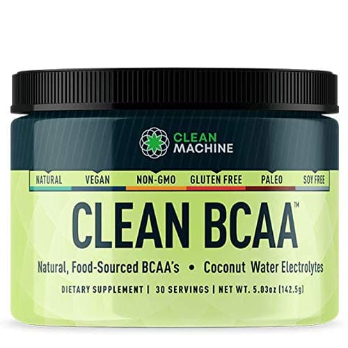 Clean BCAA - Natural Food Sourced BCAAs & Coconut Water Electrolytes - Award Winning Vegan Amino Acid Supplement - Unflavored - 143g