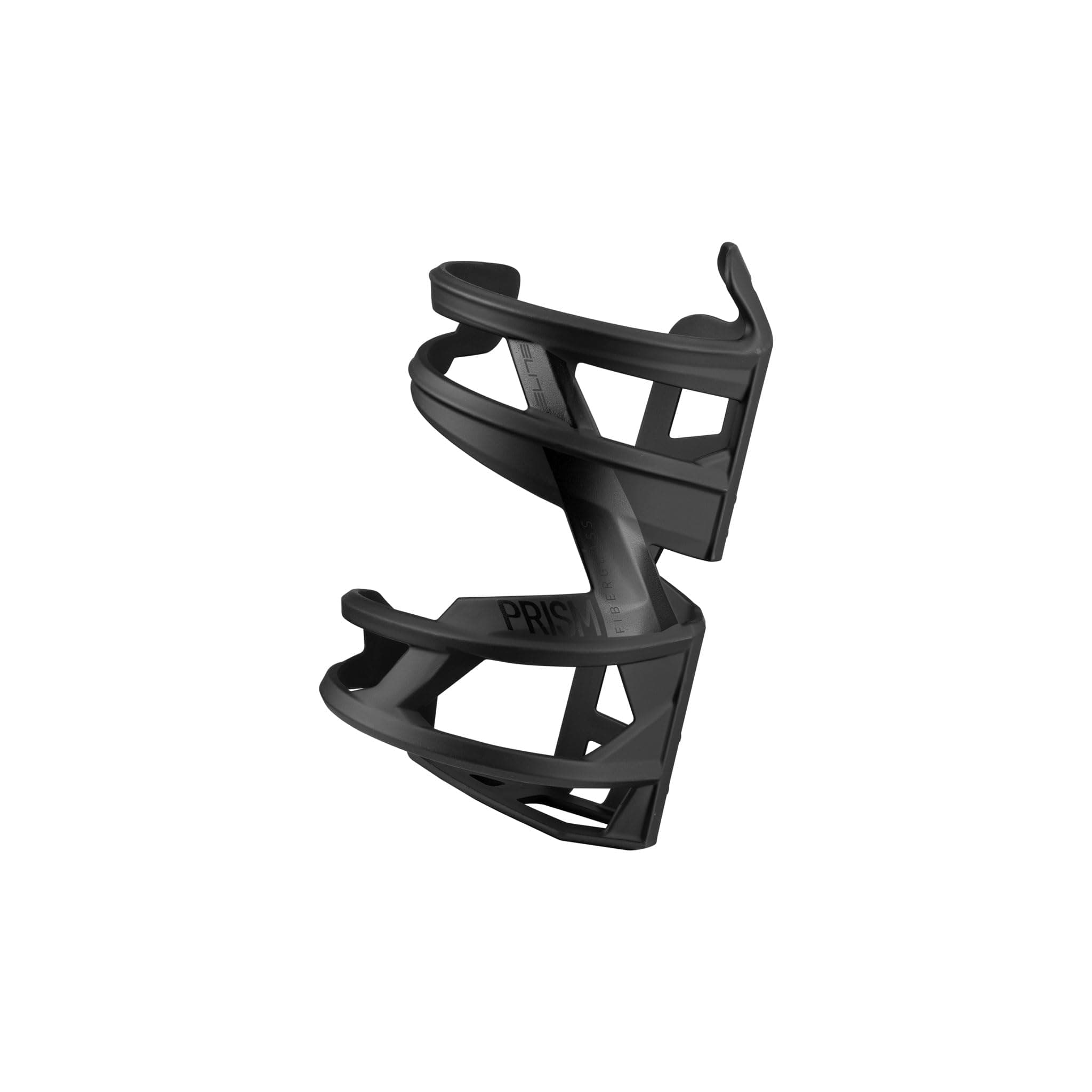 Elite Prism Left Bottle Cage, Matte Black with Black Graphic β Ergonomic and Space-Saving Design for MTB