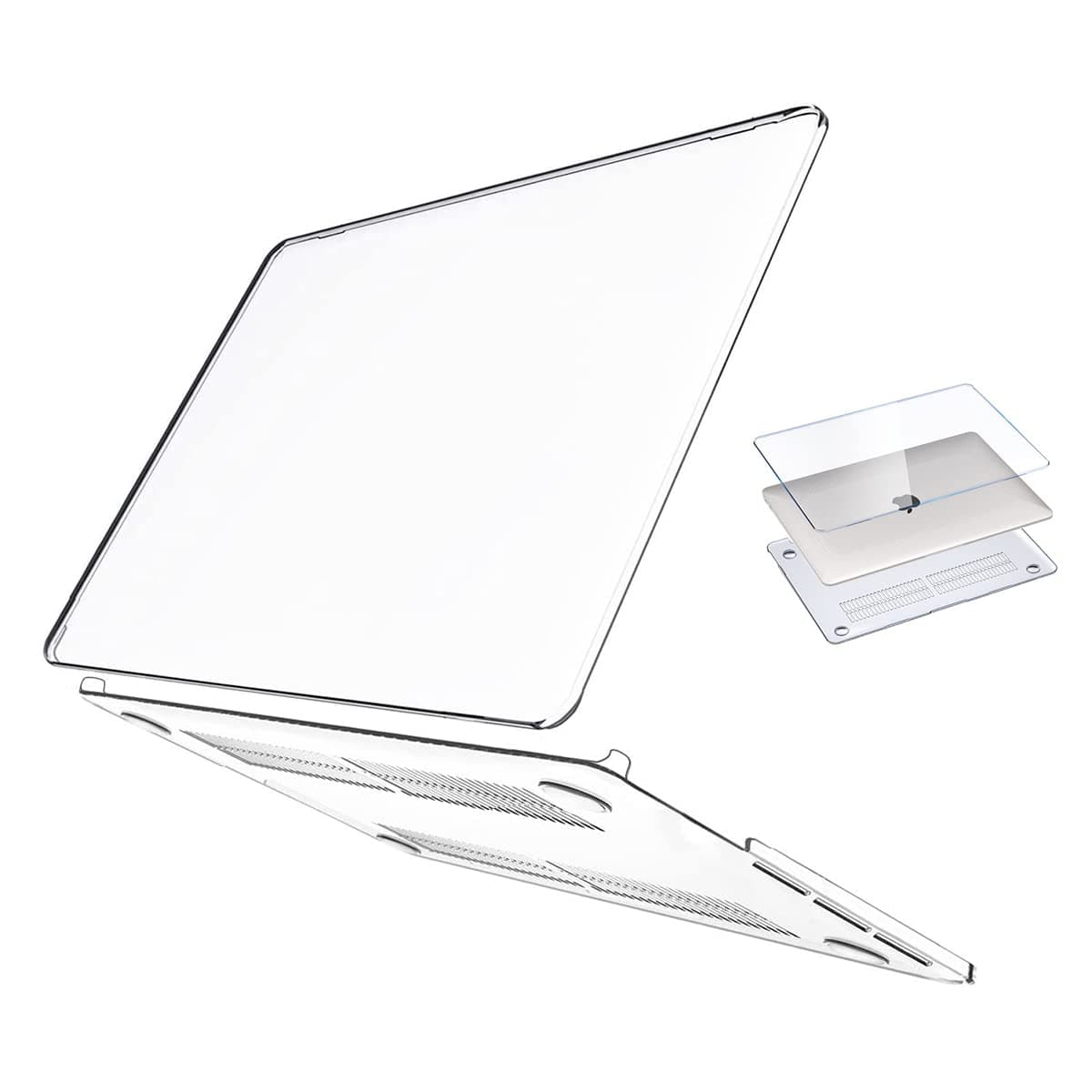 MacBook Case Cover Compatible with MacBook Pro 16 inch 2020 2019 Release A2141 with Touch Bar Touch ID, Protective Plastic Hard Shell Case - Crystel Clear