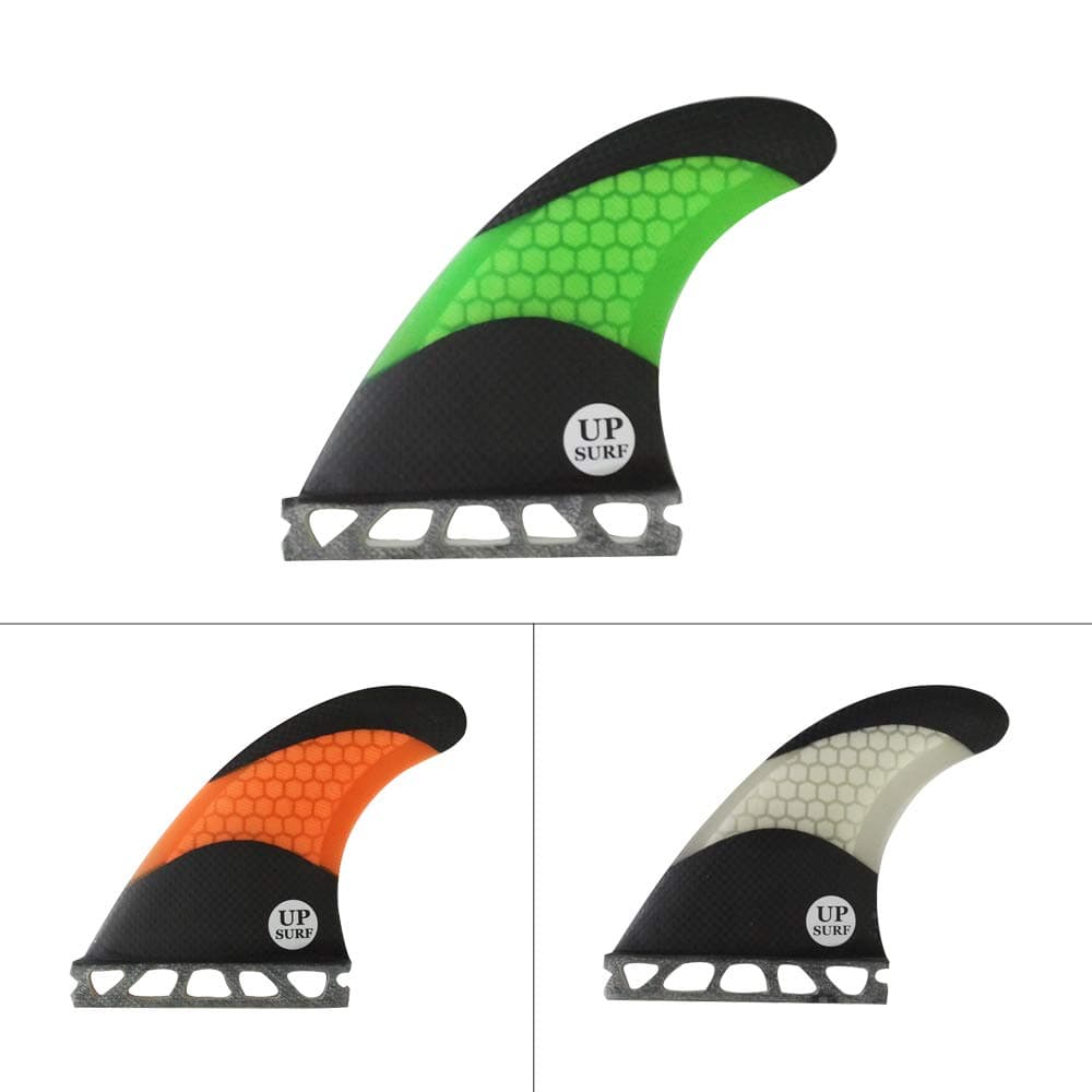 UPSURF Surfboard Fins Single Tab Fins Carbon Fiberglass G5/G7 Size Thruster Set