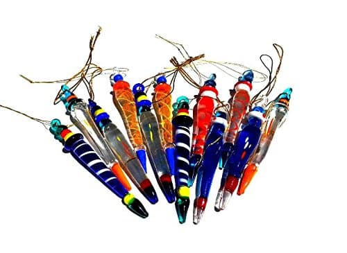 Glass Icicle Ornaments, Multicolored, 12 Count, by Homeneeds iNC