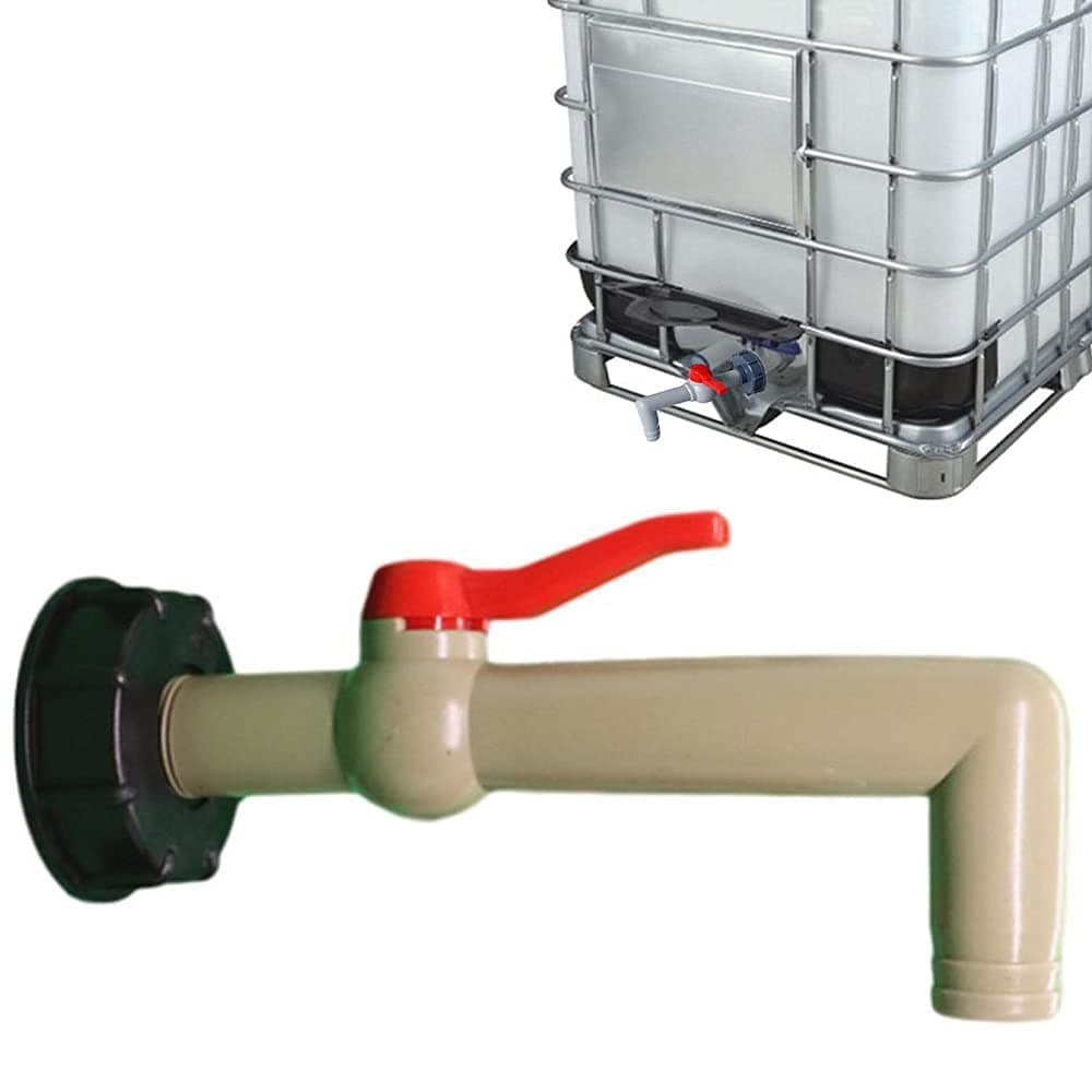 1PCS Outlet Valve Tap IBC Tank Faucet Adapter Valve Hose Right Angle Connection Adapter IBC Container Accessory Great for IBC Tank