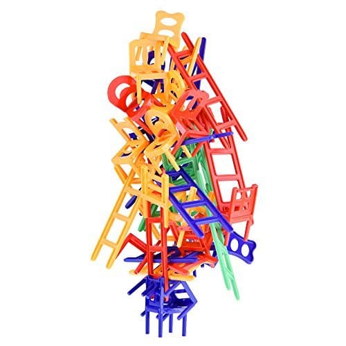 – Family Stacking Chairs & Ladders – 44‑Piece Balance Challenge for Kids & Adults • Skill‑Building Dexterity Toy • Team or Solo Play • Travel‑Friendly Fun for Parties & Game Nights