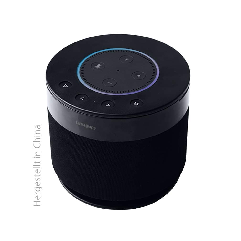 Swisstone Dotbox 1 Bluetooth Speaker Battery Operated 360° Surround Sound Made for Echo Dot
