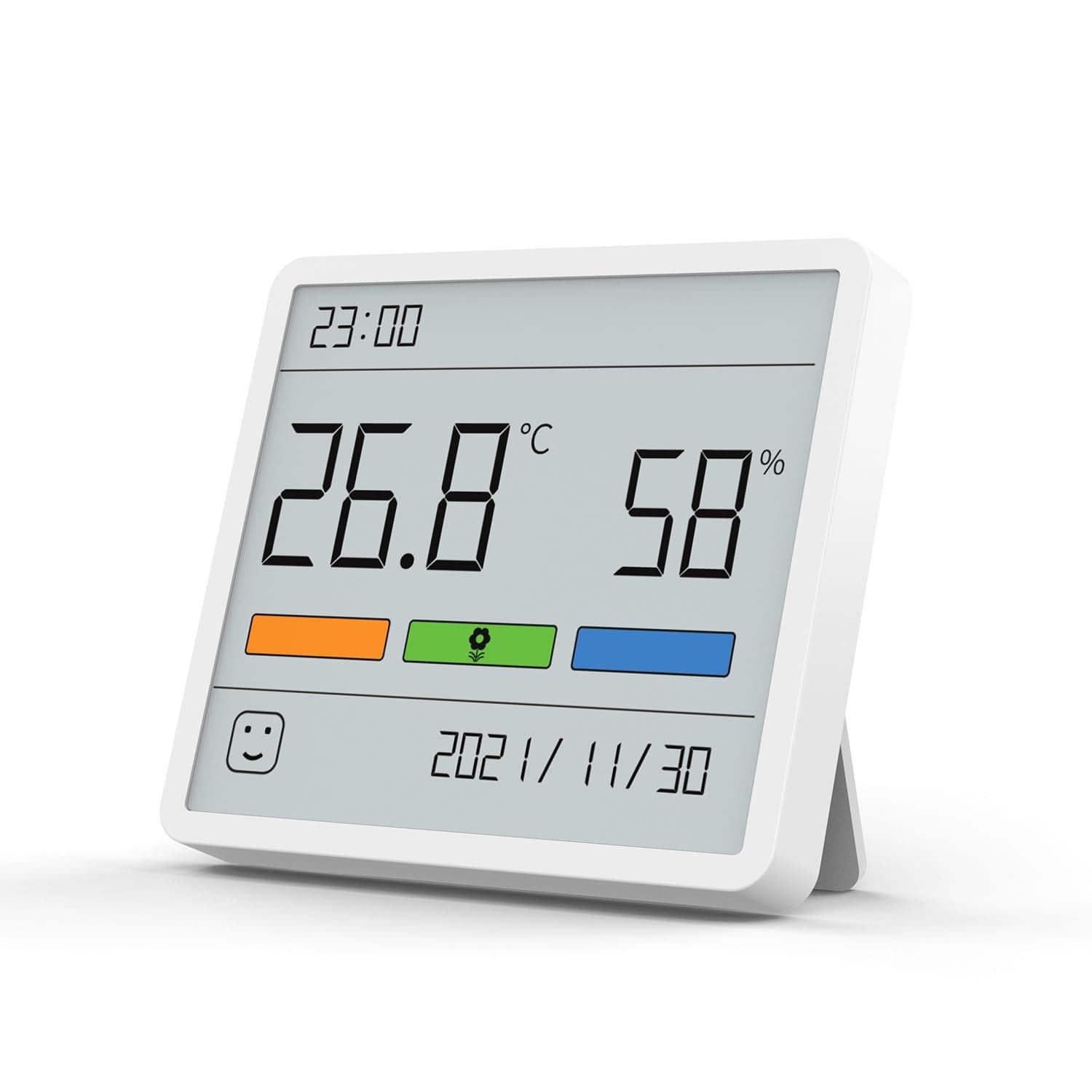 Room Thermometer,Digital Thermometer Hygrometer Temperature Humidity Meter Clock - For StoreroomKitchen Baby Room Office Car Greenhouse(White1) (TH1)